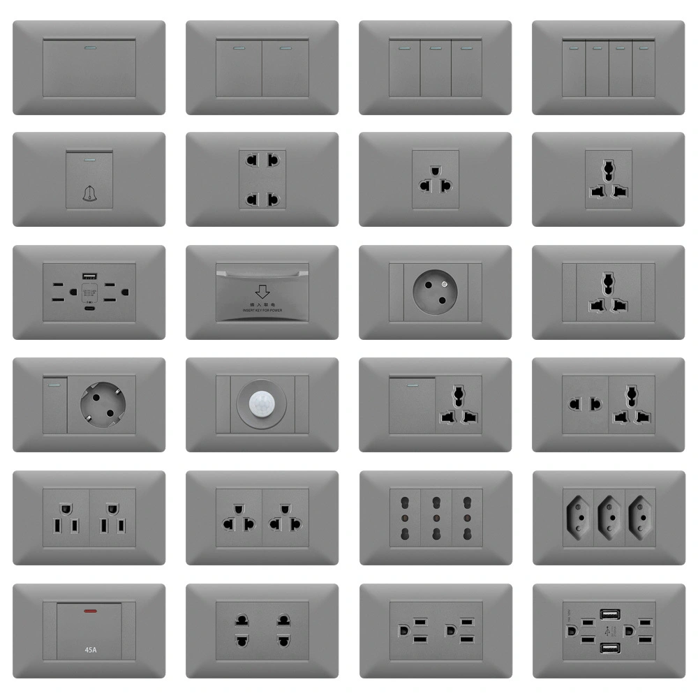 118-Type Q3 Series  gray Lacquered Modular Wall Switch & Socket 1