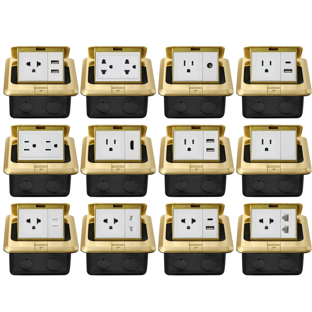 Stainless steel gold US South American standard USB floor socket 1