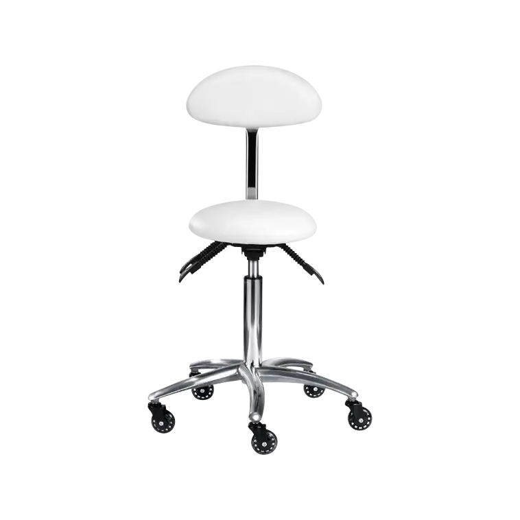 Round Mobile Salon Stool with Backrest for Stylists and Barbers 1
