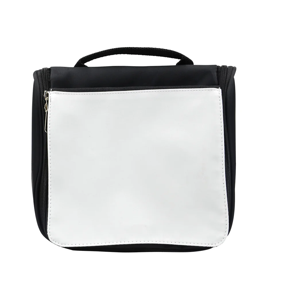 Lady's Sublimation Wash Bag-Black/Pink 4