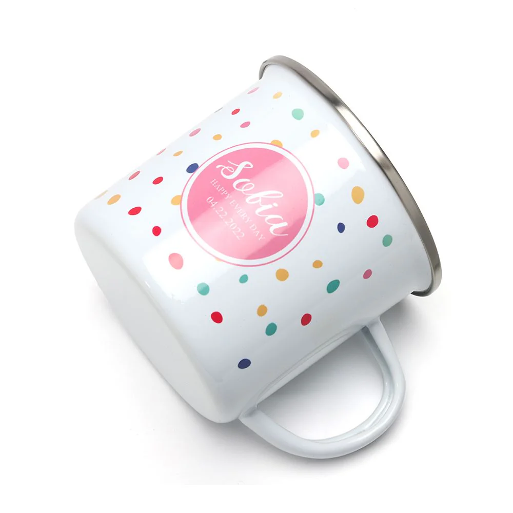 12oz Sublimation Enamel Mug -Silver Rim 9