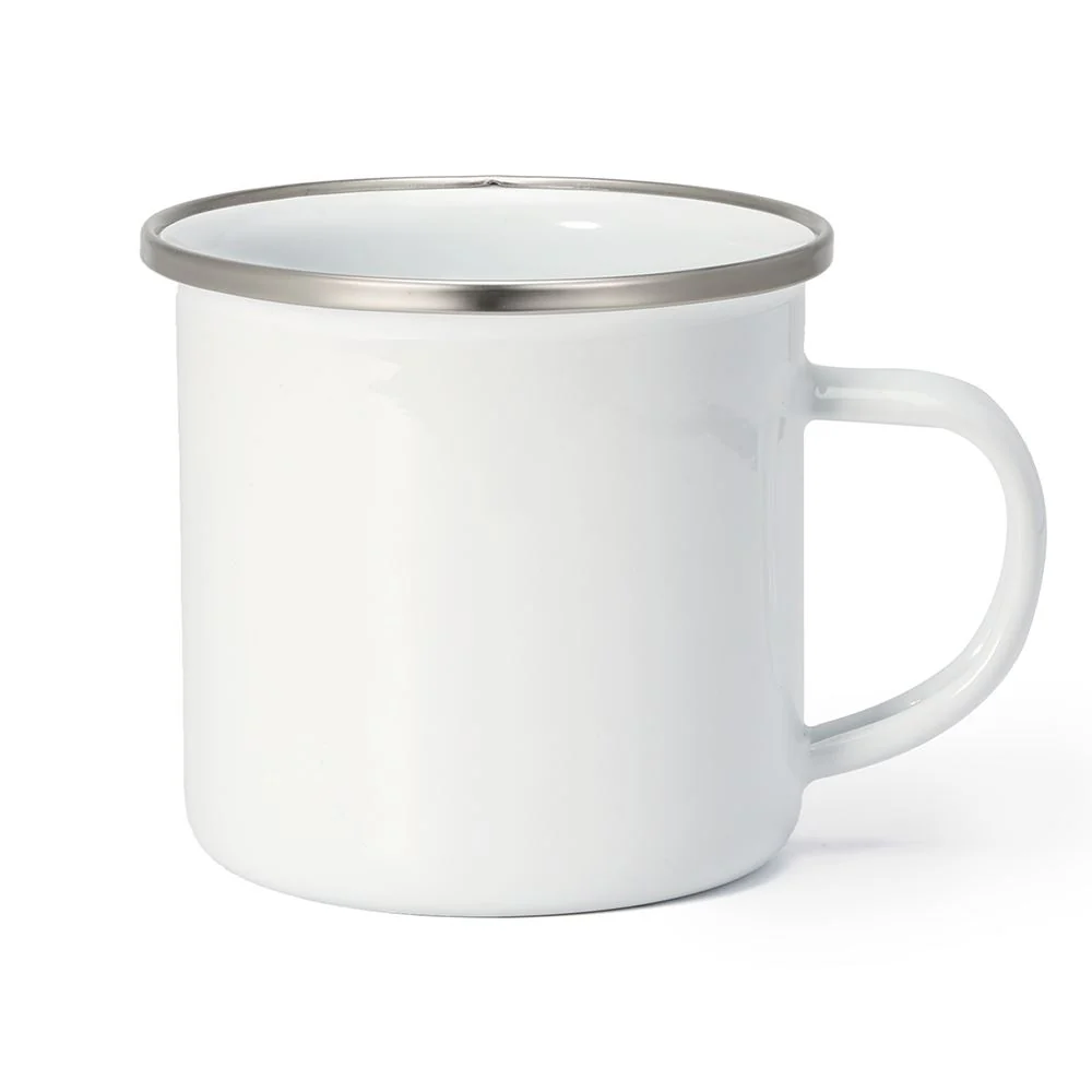 12oz Sublimation Enamel Mug -Silver Rim 2
