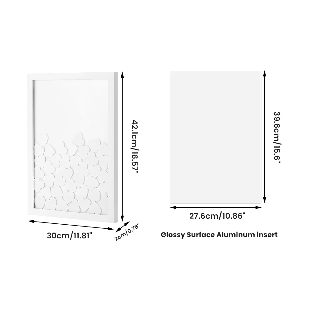 Wooden Guest Frame with heart blocks for Signature 10