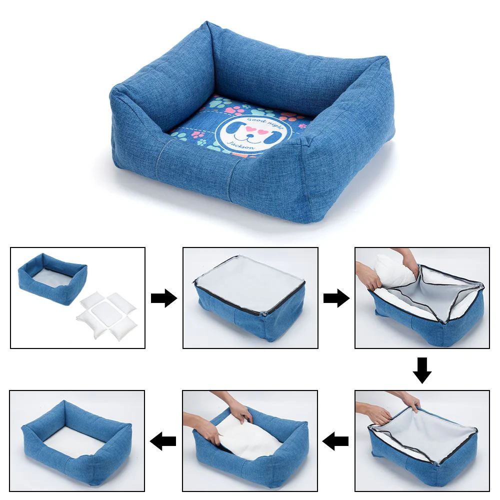 Blue Linen Sublimation Pet Bumper Cover-S/M/L Size 5