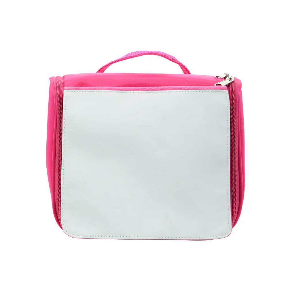 Lady's Sublimation Wash Bag-Black/Pink 1