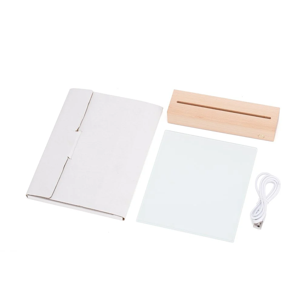 Premium USB Rechargeable Sublimation Glass Photo Panel with LED Base 9