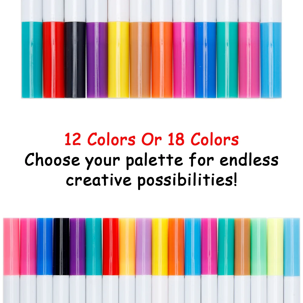 Sublimation Marker Pens - 12/18 Colours Pack - Tip Size - 0.5mm/1mm/2mm 1