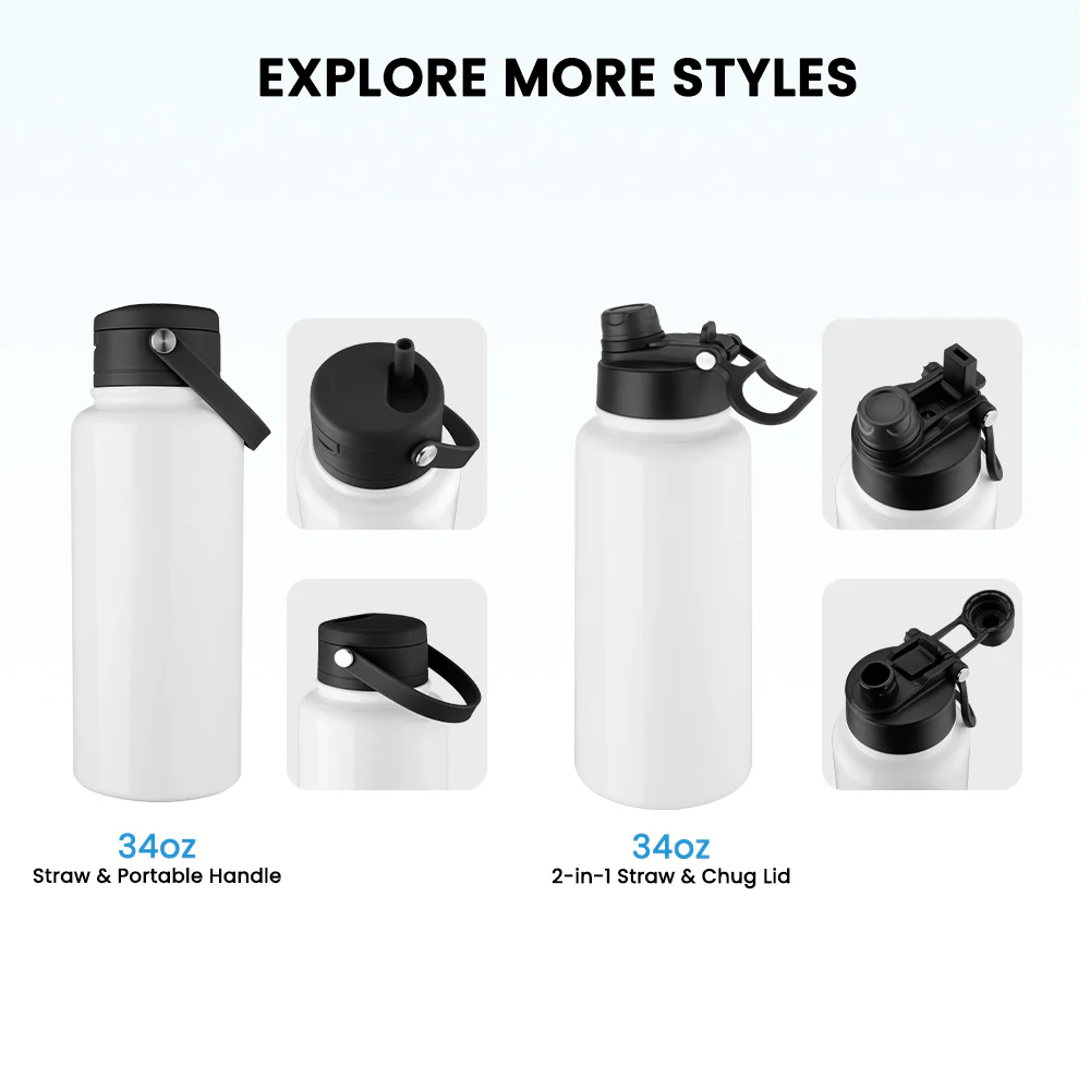 20OZ/600ML Quick-Open Stainless Steel Water Bottle Sublimation Blanks with Portable Wrist Strap 6