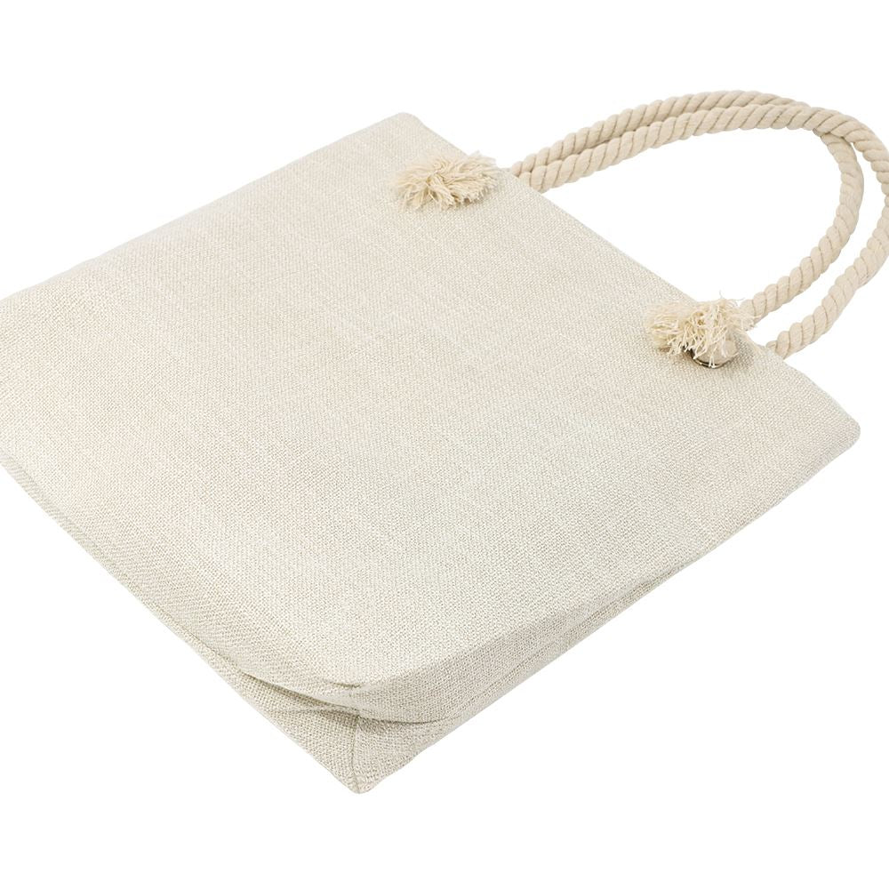 Burlap Sublimation Tote Bag Blanks Beach Bag-50*44CM 5