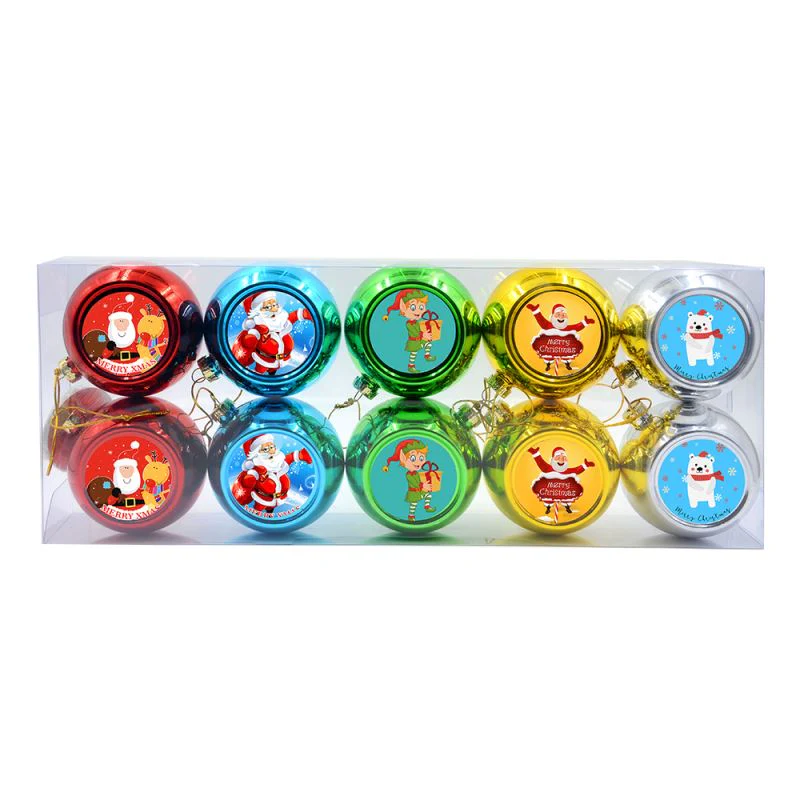 Electroplated Assorted Christmas Ball Sublimation Blanks-With PVC Gift Box(Dia 8CM) 3