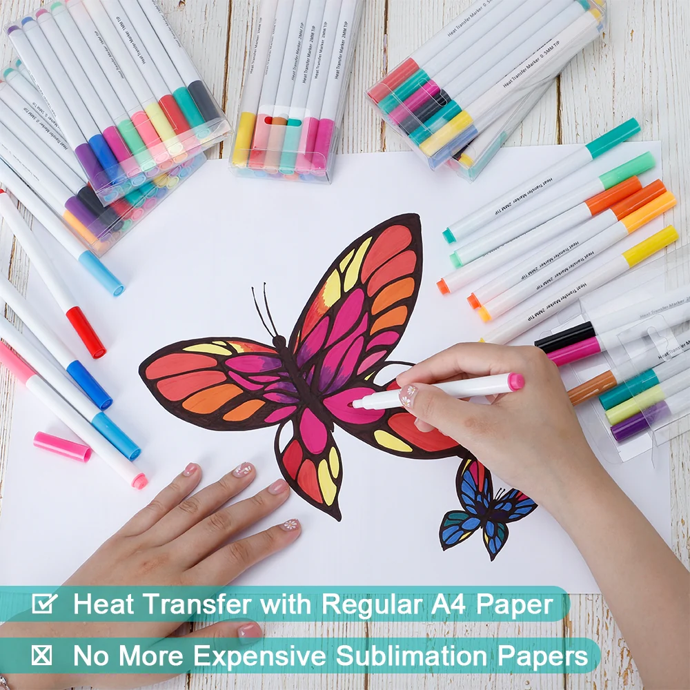 Sublimation Marker Pens - 12/18 Colours Pack - Tip Size - 0.5mm/1mm/2mm 4