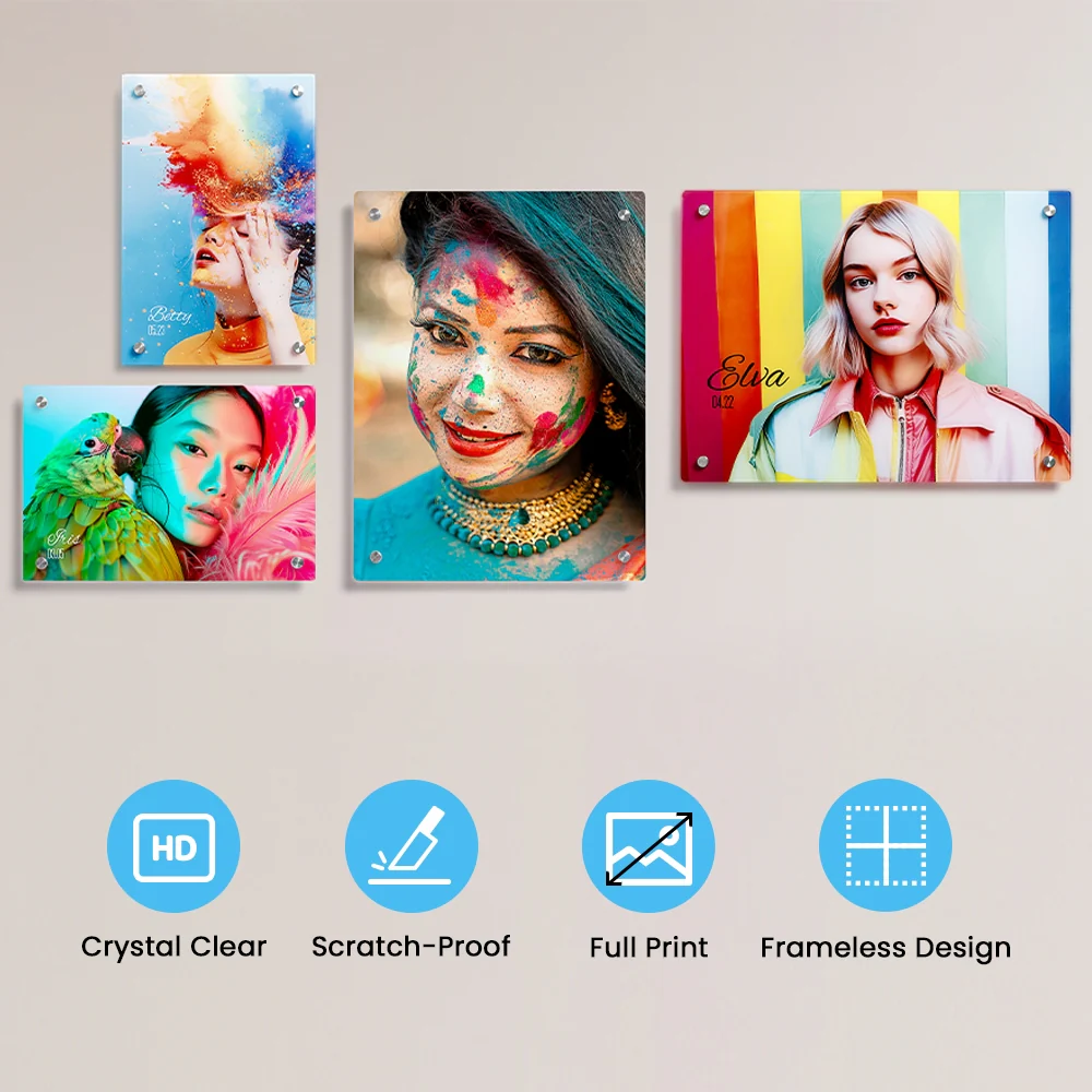 2mm Sublimation Glass Photo Prints Blanks Custom Photo Panel for Wall Art & Sign-20*30cm/30*40cm 3
