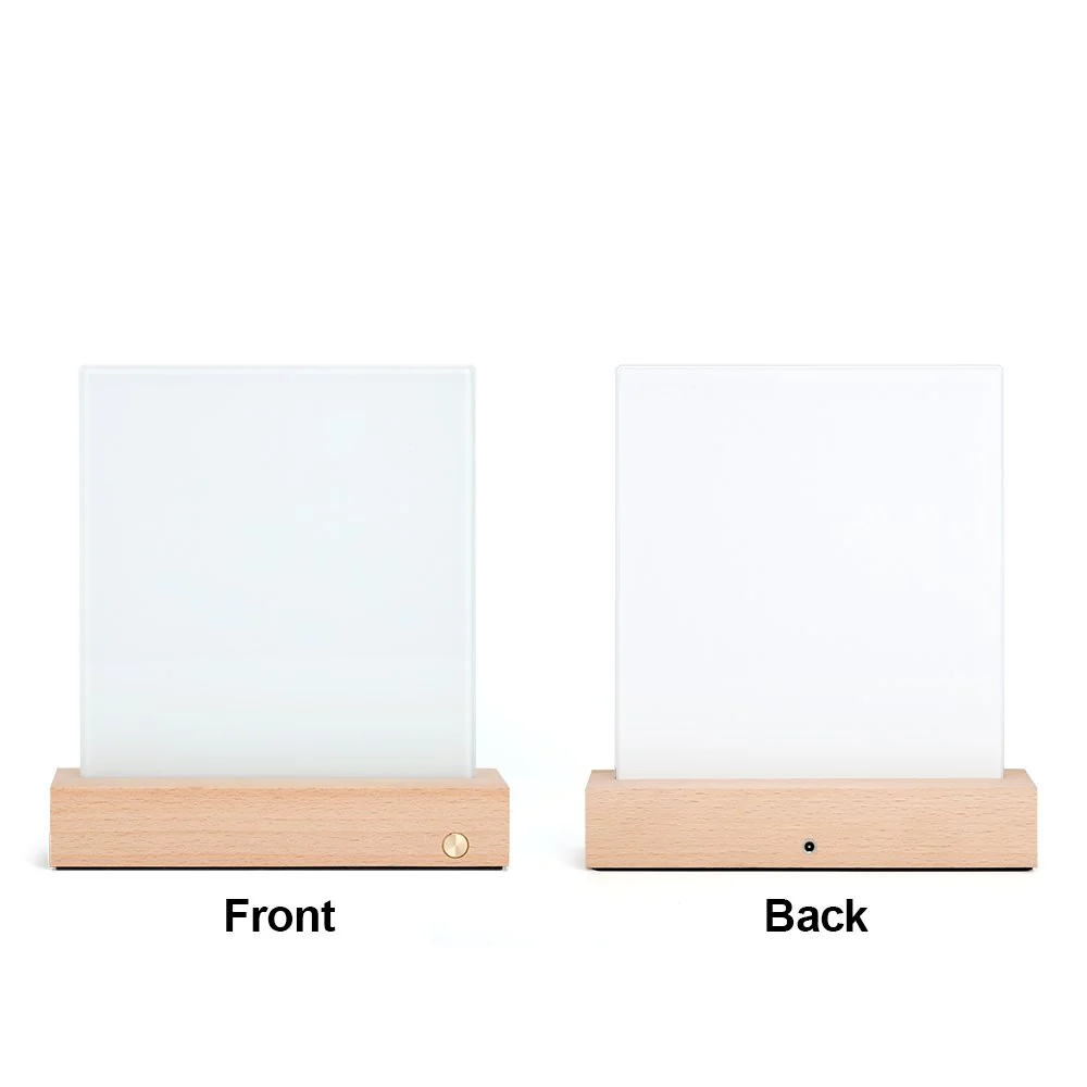 Premium USB Rechargeable Sublimation Glass Photo Panel with LED Base 6