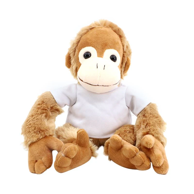 Sublimation Monkey Toy with T-shirt-Light Brown/Dark Brown 2