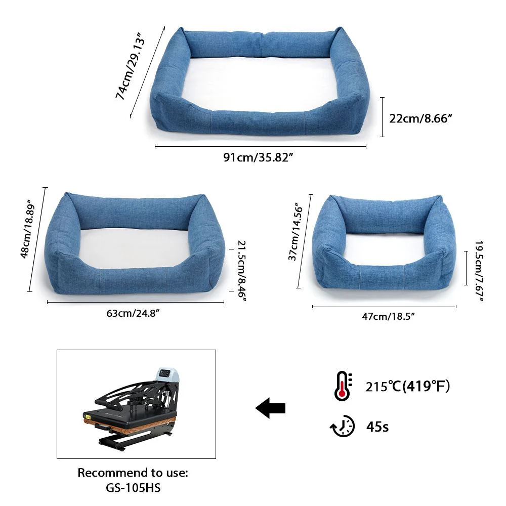 Blue Linen Sublimation Pet Bumper Cover-S/M/L Size 7