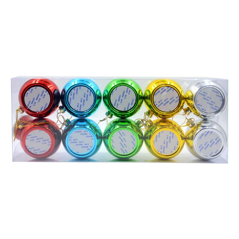 Electroplated Assorted Christmas Ball Sublimation Blanks-With PVC Gift Box(Dia 8CM) 1