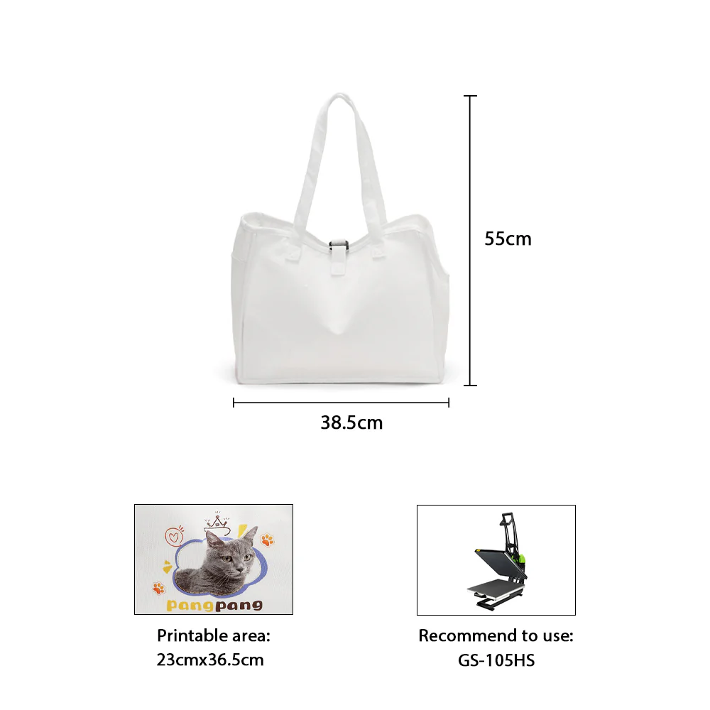 White Linen Sublimation PET Carrier Bag-38x19x30cm 4