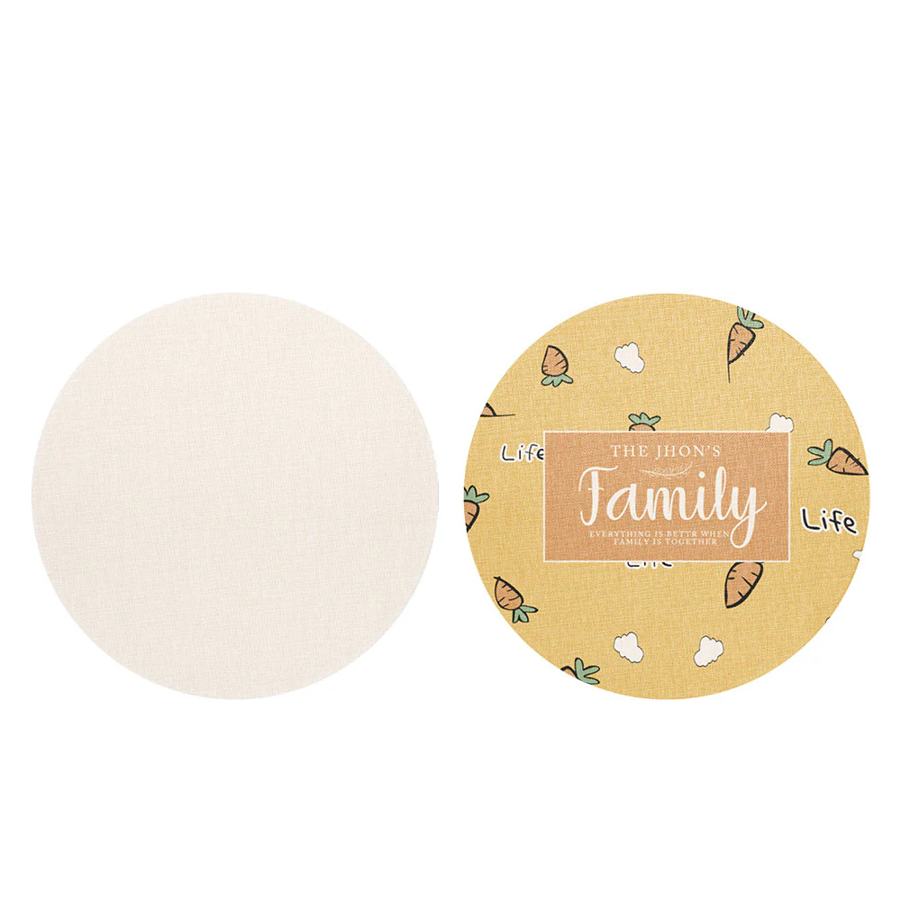 Linen Sublimation Placemats-Round-Dia 38cm-Dual Layers-Sewed Egde 2