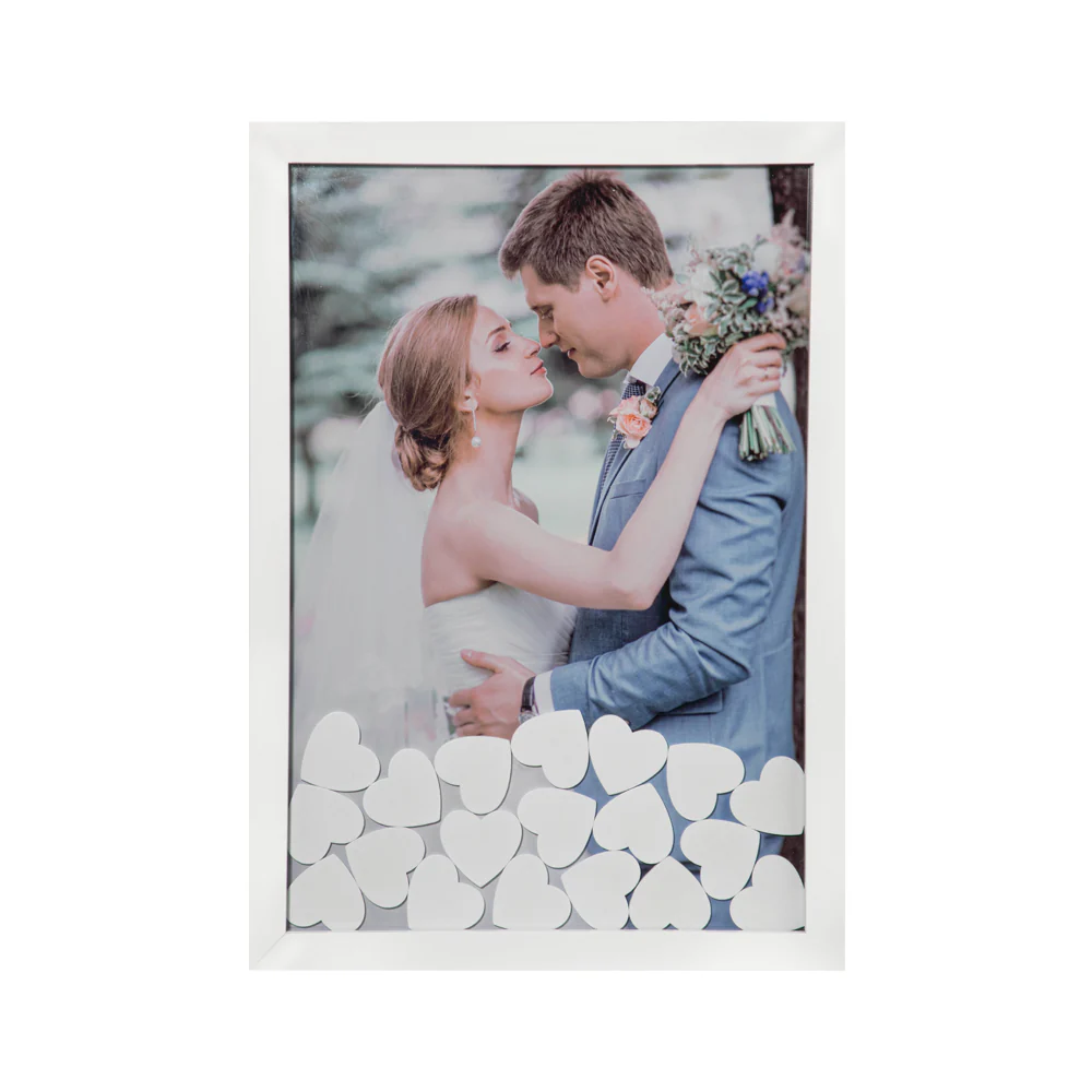 Wooden Guest Frame with heart blocks for Signature 3