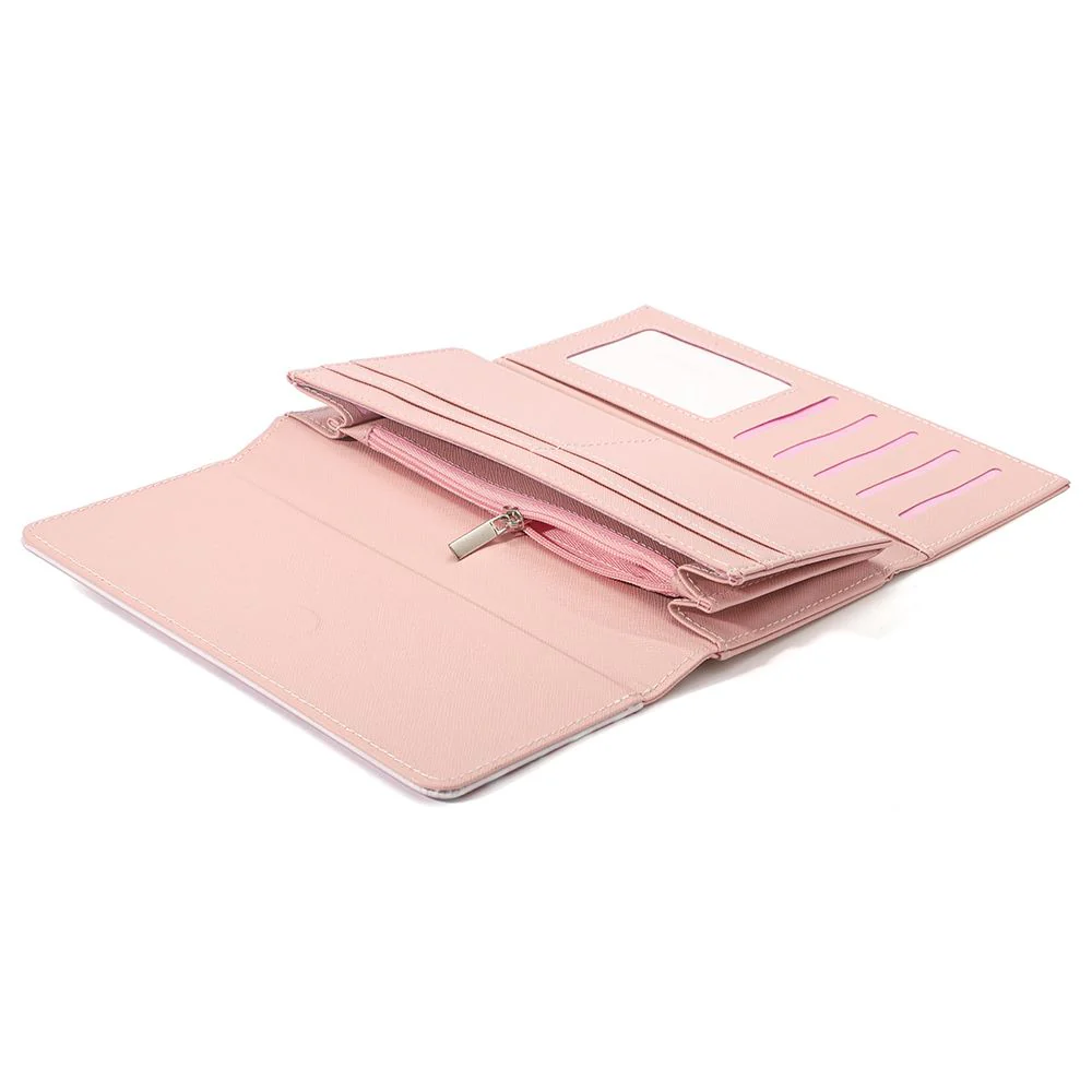 Women's PU Sublimation Purse with Gift Box-Black/Pink/Blue 14