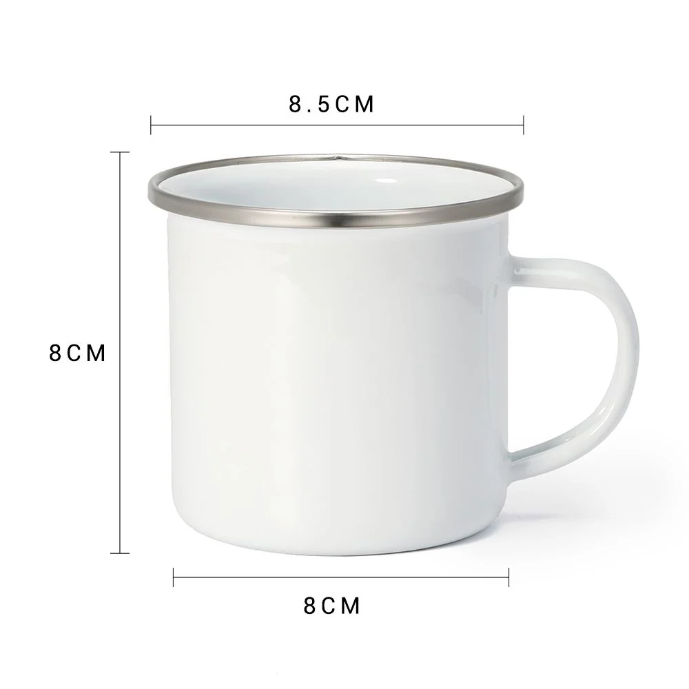 12oz Sublimation Enamel Mug -Silver Rim 6
