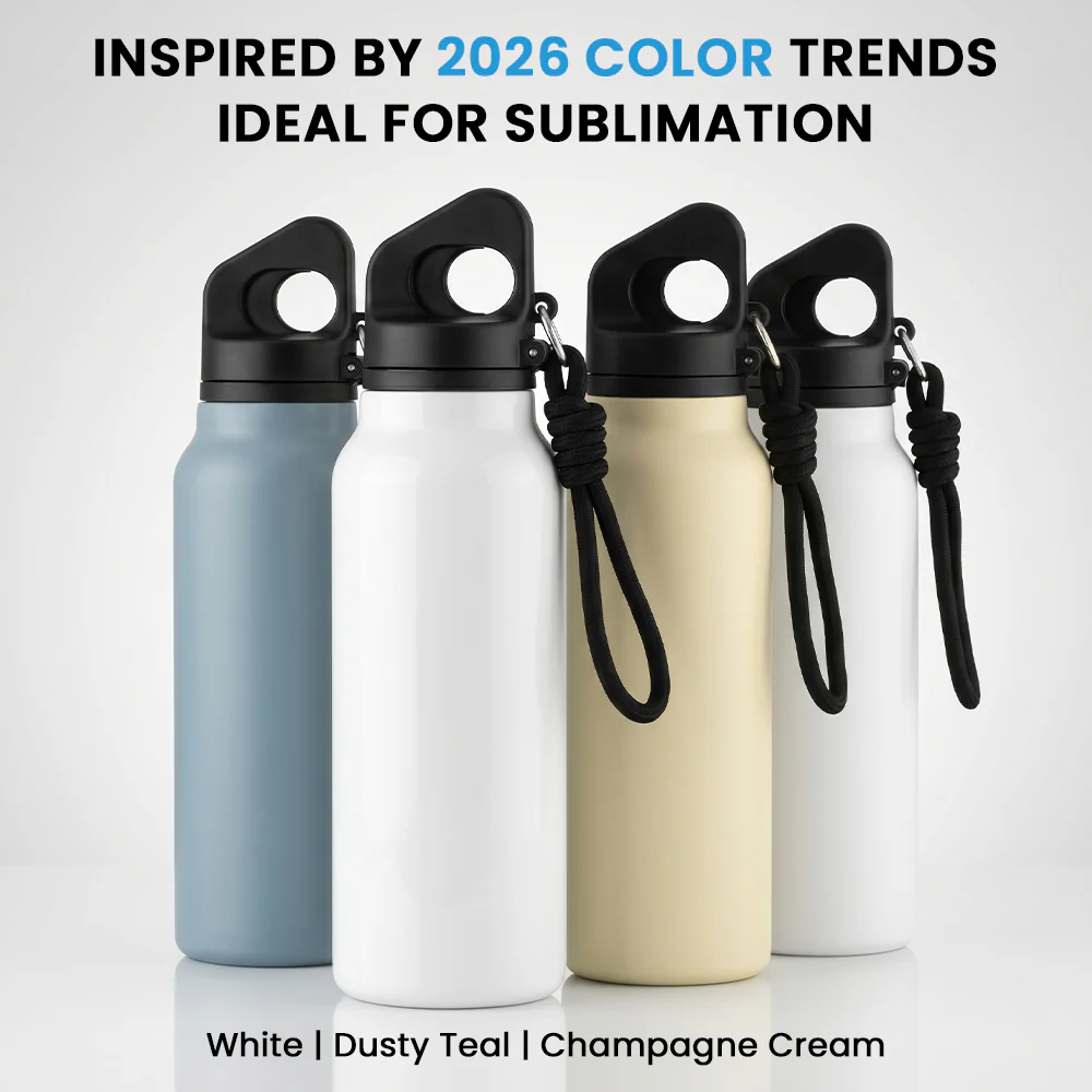 20OZ/600ML Quick-Open Stainless Steel Water Bottle Sublimation Blanks with Portable Wrist Strap 1