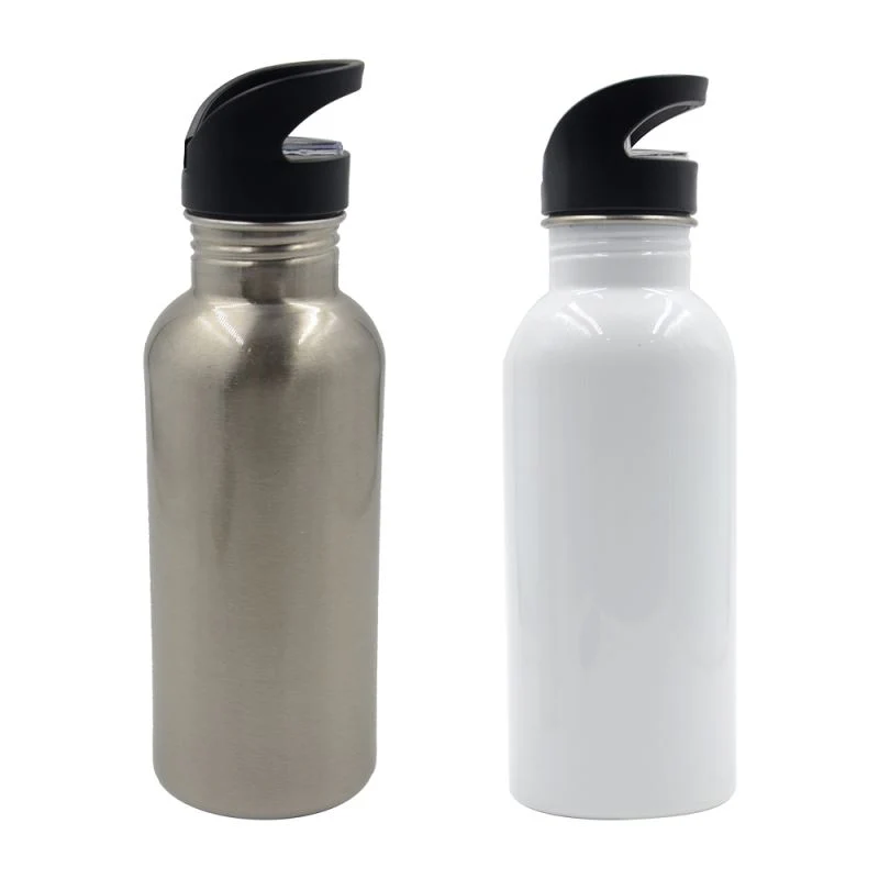 600ml Sublimation Tumbler Blanks Stainless Steel Water Bottle - Silver/White 1