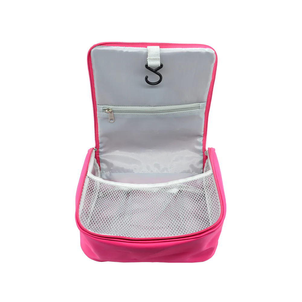 Lady's Sublimation Wash Bag-Black/Pink 8