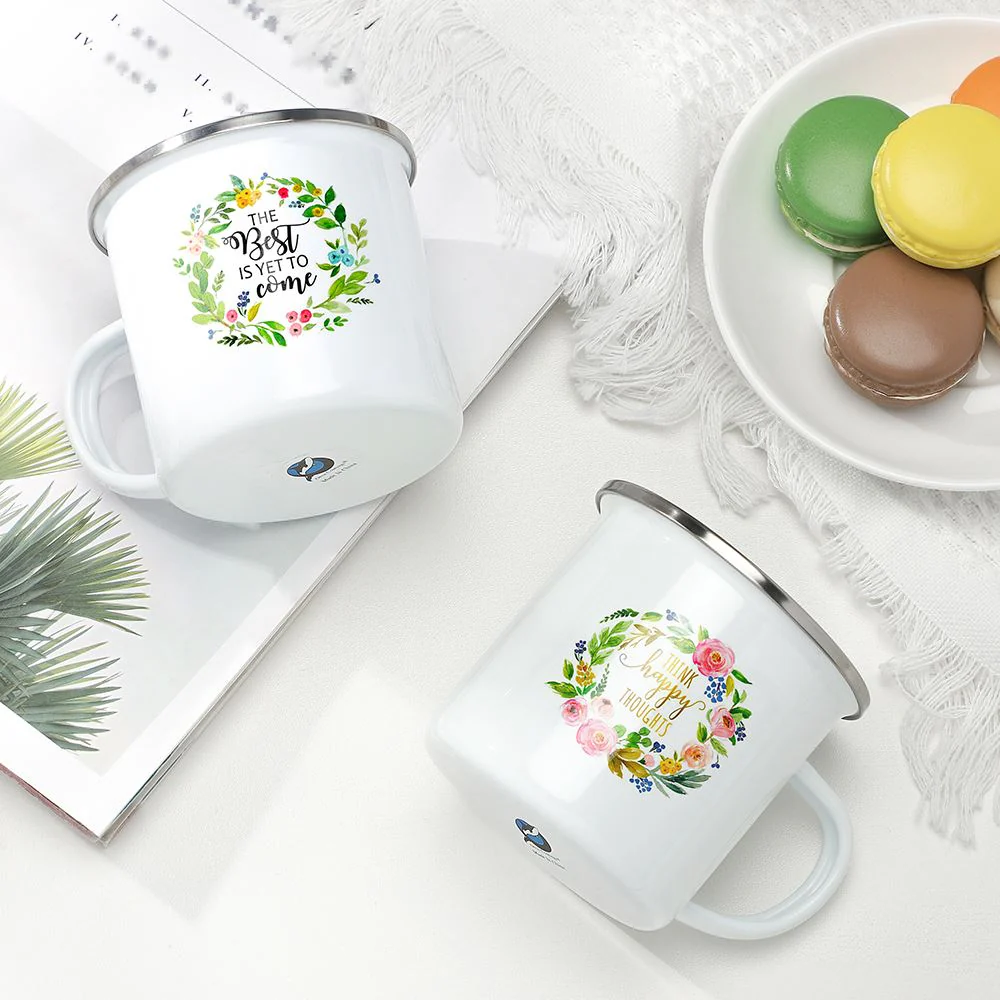 12oz Sublimation Enamel Mug -Silver Rim 8