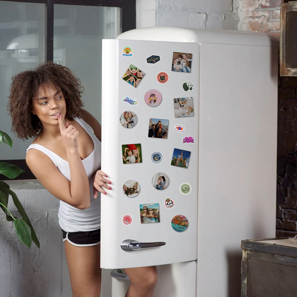 2mm Tempered Glass Sublimation Photo Blank Magnets Sublimation Fridge Magnets - Round/Square - Dia 6cm 5