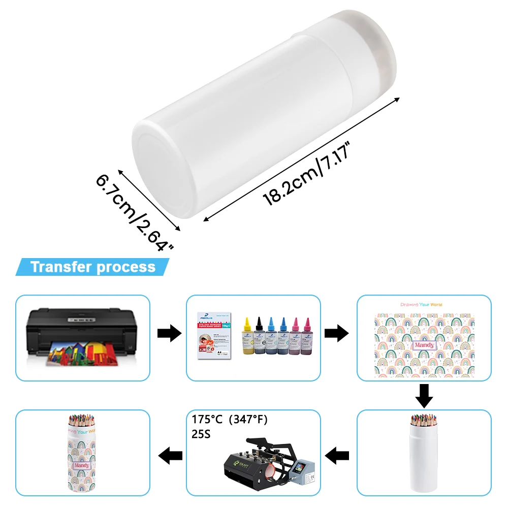 Custom Aluminum Sublimation Pencil Holder Colored Pencil Set - 48 Colors - Pen Length 17.5cm 4