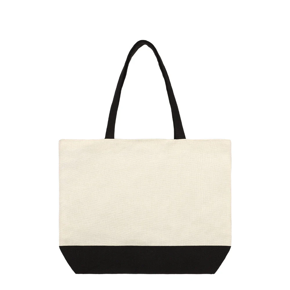 Sublimation Shopping Bags With Black Base-Flax/Natural Linen-36x48cm 6