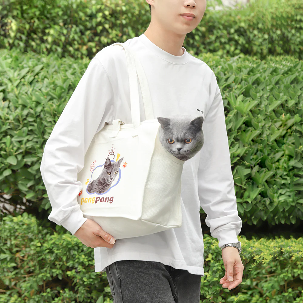 White Linen Sublimation PET Carrier Bag-38x19x30cm 5