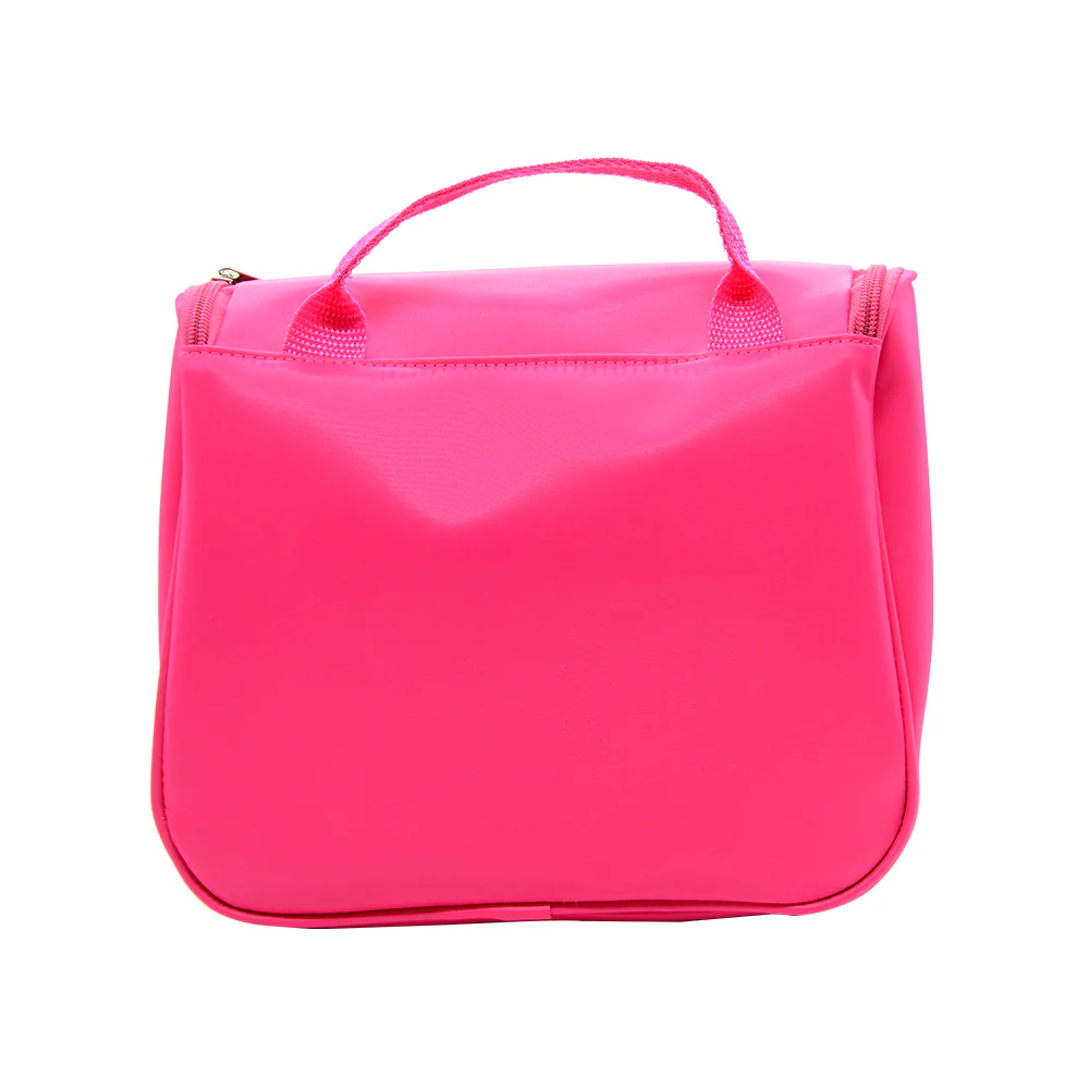 Lady's Sublimation Wash Bag-Black/Pink 6