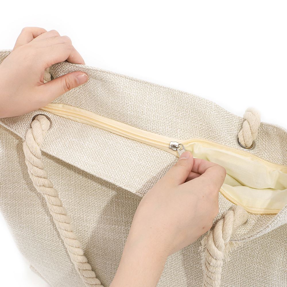 Burlap Sublimation Tote Bag Blanks Beach Bag-50*44CM 9