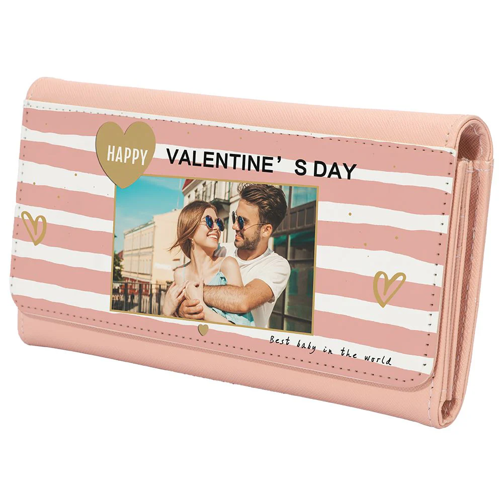 Women's PU Sublimation Purse with Gift Box-Black/Pink/Blue 3