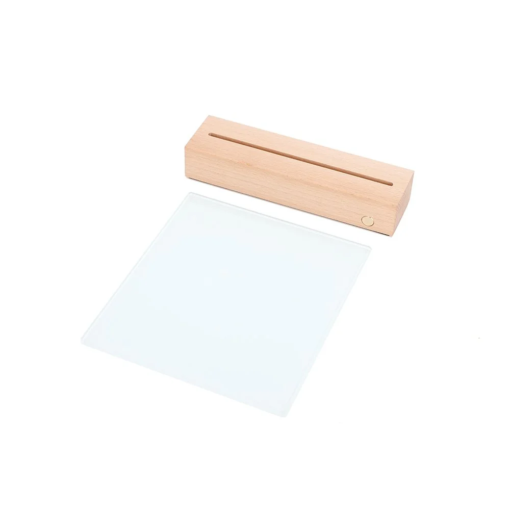 Premium USB Rechargeable Sublimation Glass Photo Panel with LED Base 8