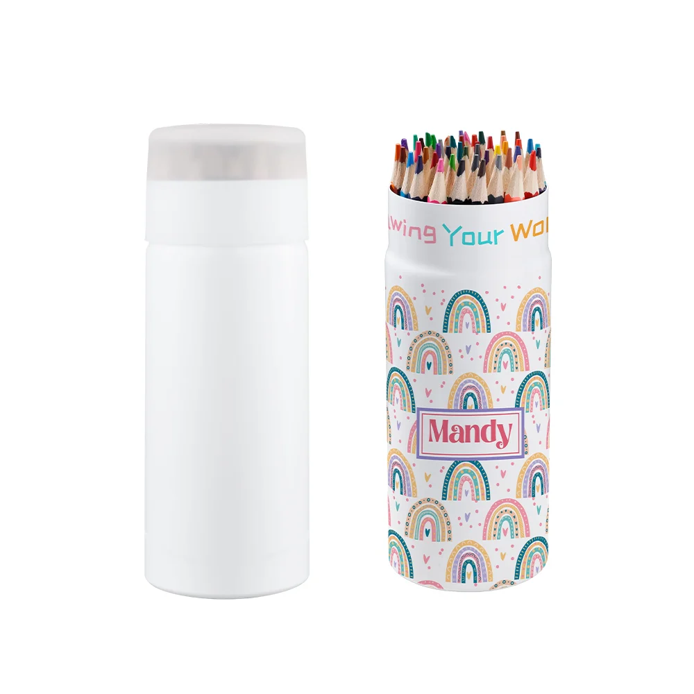 Custom Aluminum Sublimation Pencil Holder Colored Pencil Set - 48 Colors - Pen Length 17.5cm 2