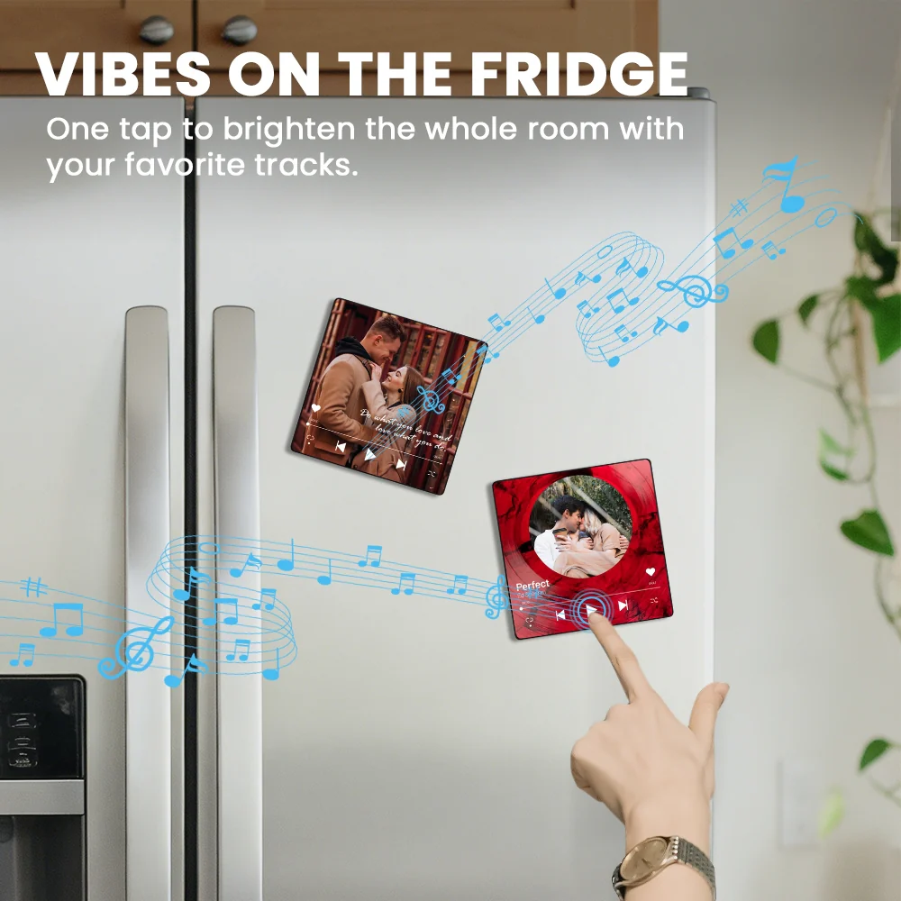 Sublimation Music Fridge Magnet with Aluminium Insert-Bluetooth/Recordable Version - 10*10*1cm 5