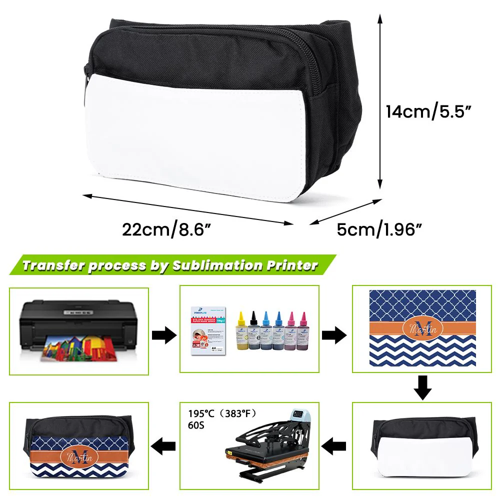 Sublimation Bum Bag-Black/Pink 4