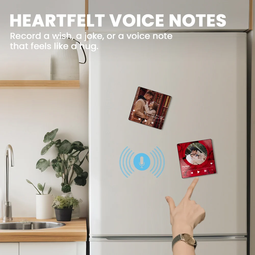 Sublimation Music Fridge Magnet with Aluminium Insert-Bluetooth/Recordable Version - 10*10*1cm 6