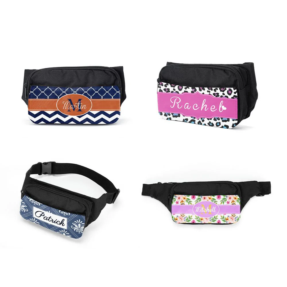 Sublimation Bum Bag-Black/Pink 3
