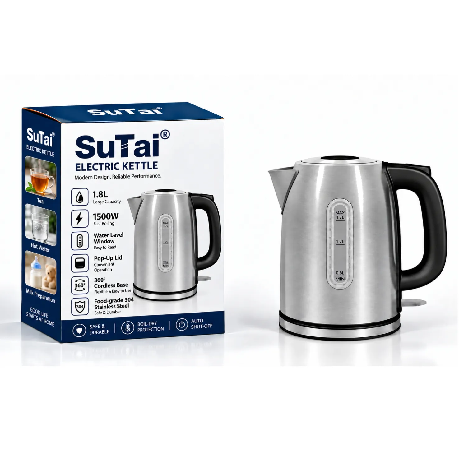 Kitchen Appliances Single Layer Stainless Steel Electric Kettle Wholesalers 2