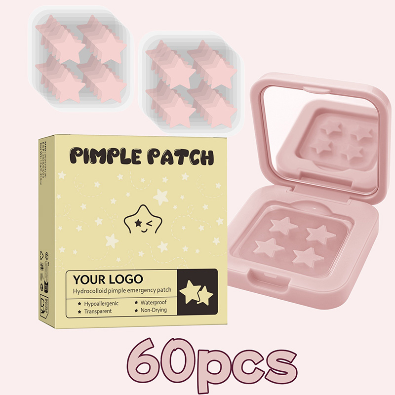 AUSLKA Coffret de 60 patchs hydrocolloïdes anti-boutons avec étui carré compact à miroir 5