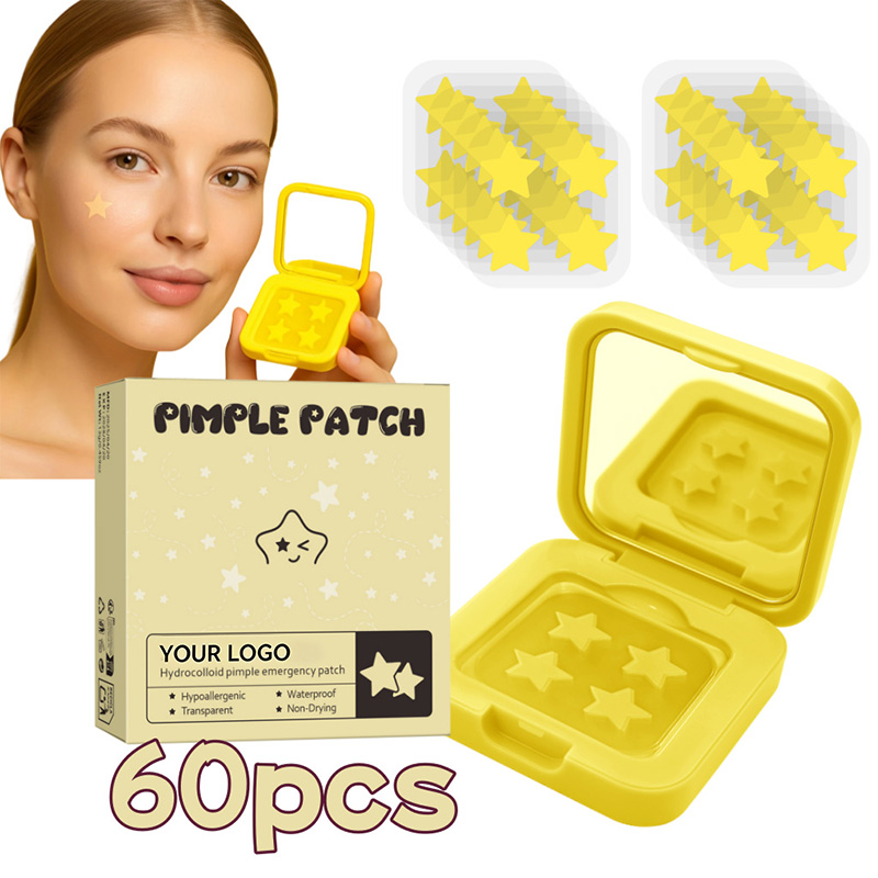 AUSLKA Coffret de 60 patchs hydrocolloïdes anti-boutons avec étui carré compact à miroir 1
