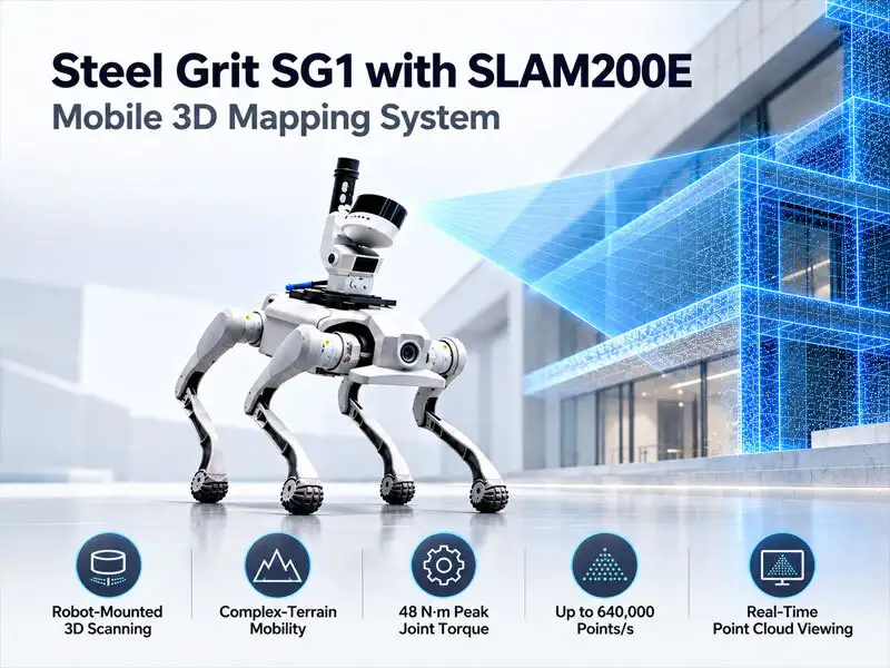 Steel Grit SG1 Quadruped Robot with SLAM200E LiDAR Scanner for Mobile 3D Mapping & Industrial Site Documentation 1