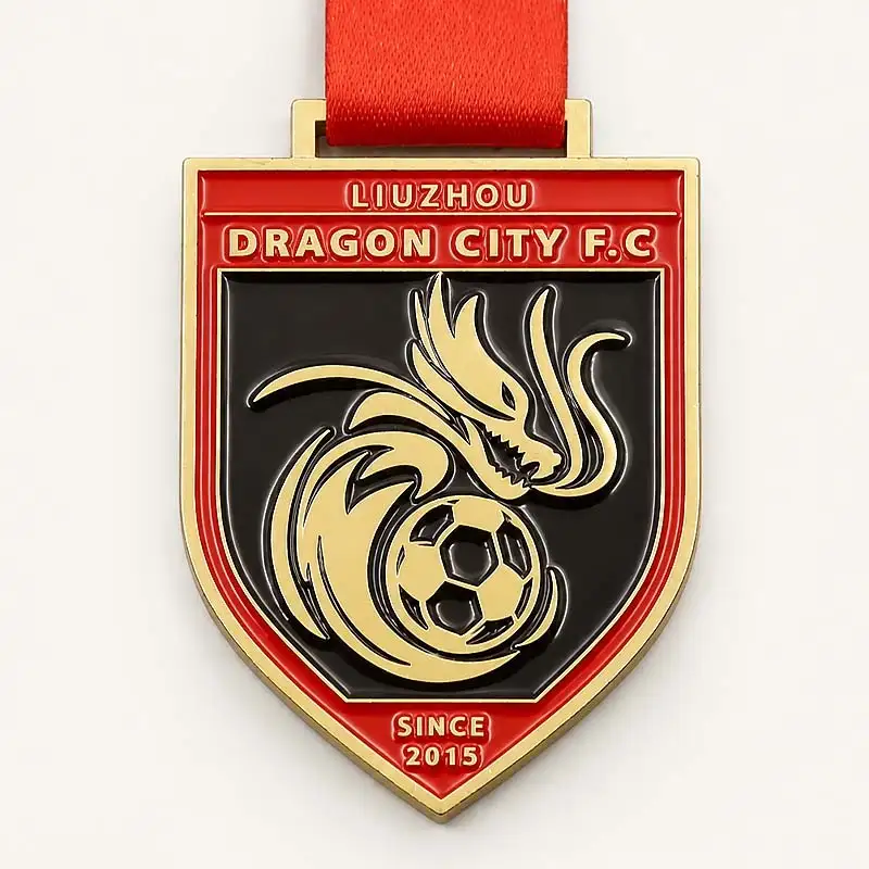 Fabrikant van op maat gemaakte Shield Dragon Soccer Club-medailles QIYI 1