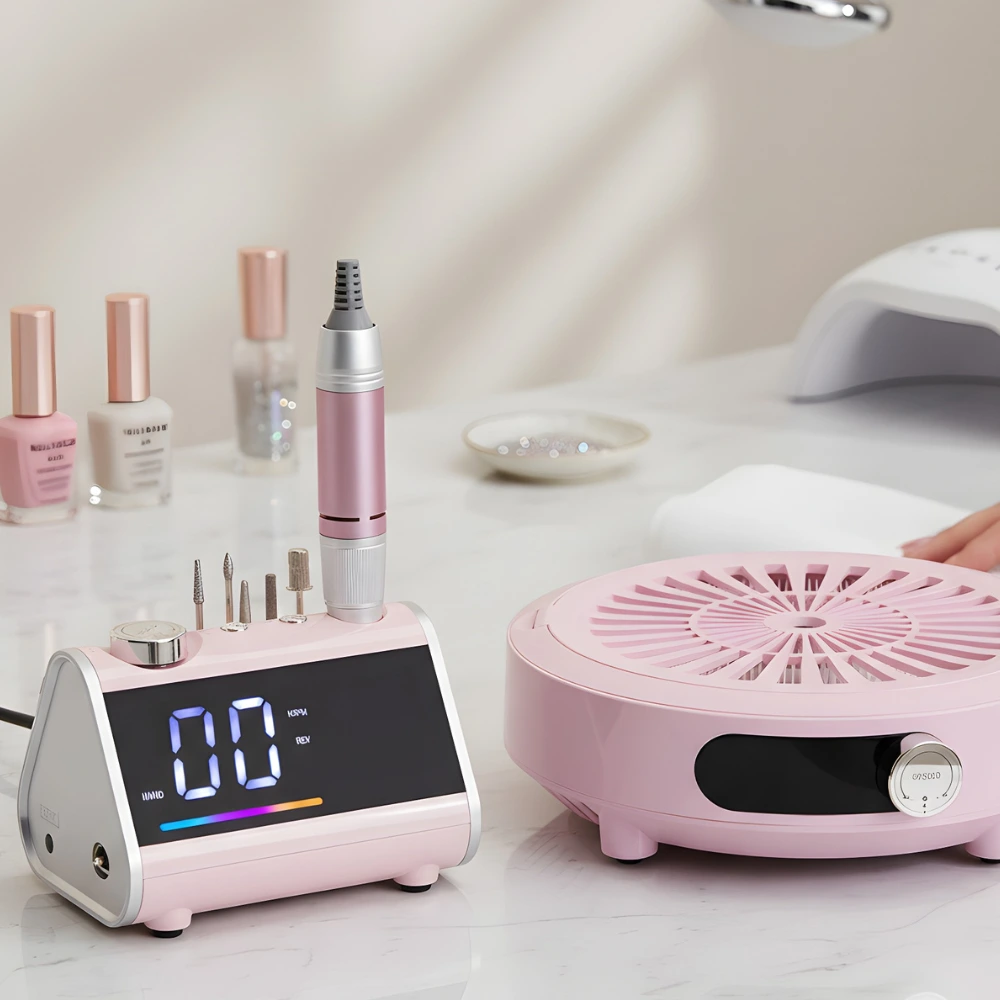 Rechargeable Core‑less Nail Drill & Dust Collector Set ZSDQ‑241A;ZSDQ‑809, Portable Professional Manicure Pedicure Nail Art Tools 1
