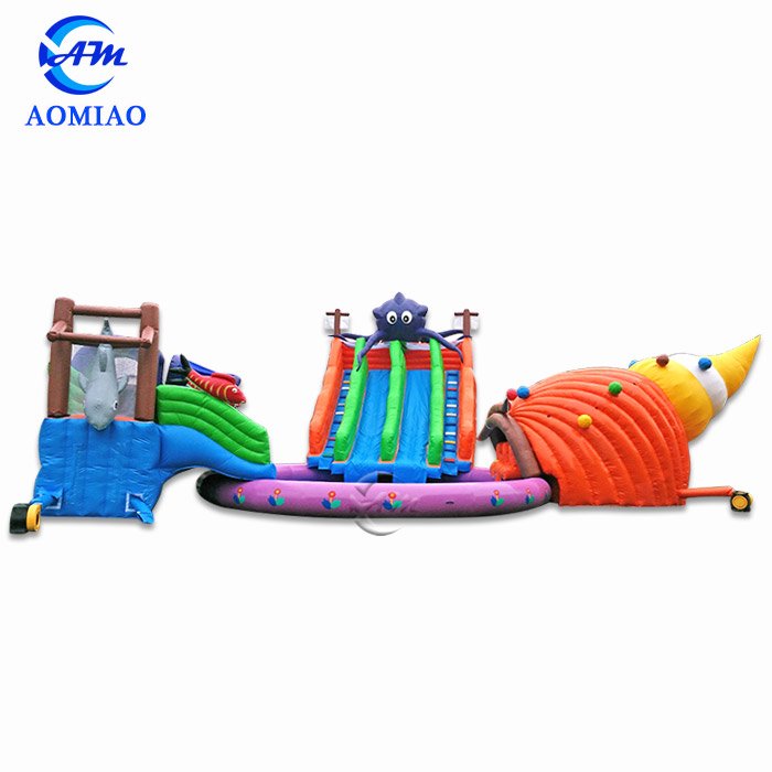 Inflatable Water Slide And Pool - Three Cartoon Slide SL1746 1