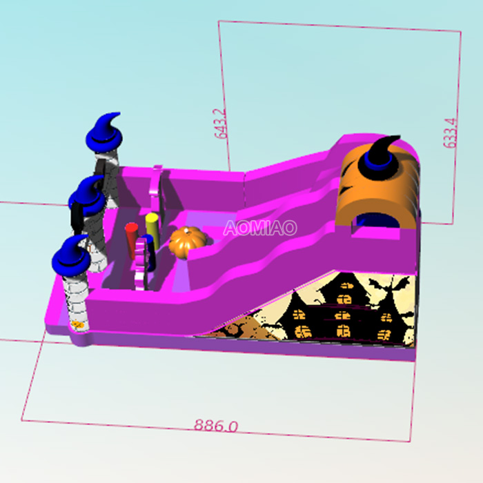 29FT Commercial Customized Halloween Large Inflatable Slide For Sale - HW04 3